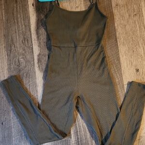 Wild Fable Olive Ribbed Jumpsuit